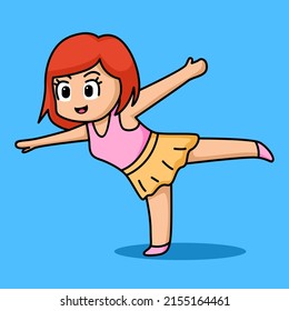 cute girl ballerina cartoon design