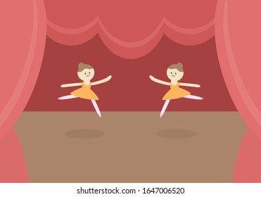 Cute Girl Ballerinas, Stage Performance