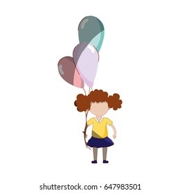 cute girl with balloons in the hand