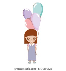 cute girl with balloons in the hand