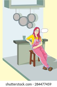 cute girl in bar