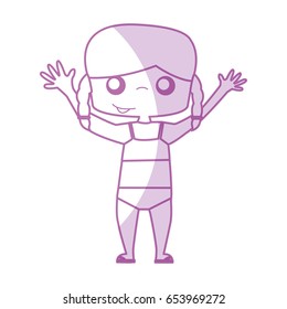 cute girl with Beach suit drawing character