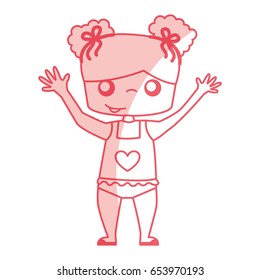 cute girl with Beach suit drawing character