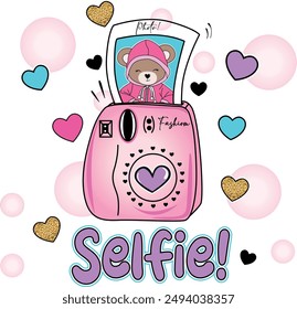 cute girl bear photo design fashion