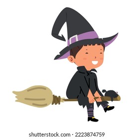 Cute Girl  Beautiful Halloween  Witch  Cartoon 