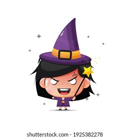 Cute girl becomes a witch