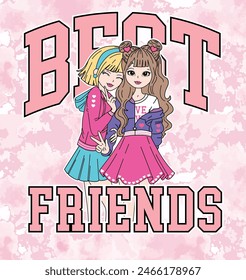 cute girl best friend graphic tees 