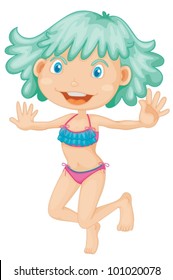 Cute girl in bikini illustration