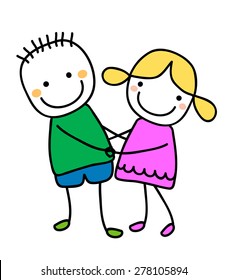 cute girl and boy 