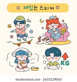 Cute girl and boy chibi sticker