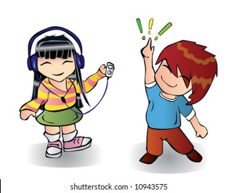 cute girl and boy set