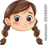 Cute girl with brown braided hair