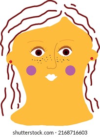 Cute girl with brown eyes.Vector file for
creating designs.