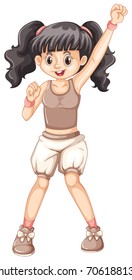 Cute girl in brown tanktop illustration