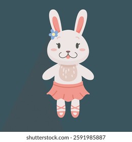 cute girl bunny character in flat vector design