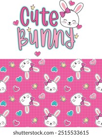cute girl bunny graphic tees design
