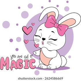 cute girl bunny love design