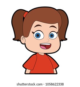 Cartoon Deformed Girl Vector Illustration Japanese Stock Vector ...