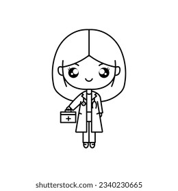 Cute Girl Cartoon book. vector illustration	

