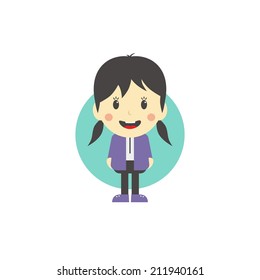 cute girl cartoon character