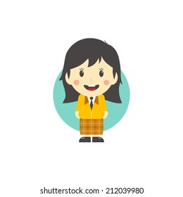 cute girl cartoon character