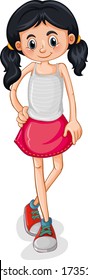 Cute girl cartoon character illustration