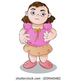 Cute Girl Cartoon Character Illustration