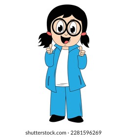 cute girl cartoon illustration graphic