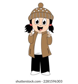 cute girl cartoon illustration graphic