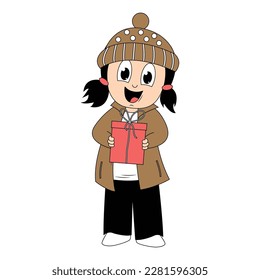 cute girl cartoon illustration graphic