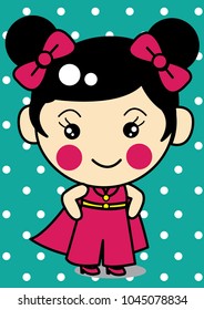 Cute Girl Cartoon Vector