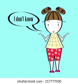 cute girl cartoon vector