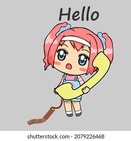 cute girl cartoon vector illustration
