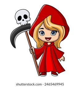 Cute girl cartoon wearing costume Reaper