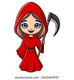 Cute girl cartoon wearing costume Reaper