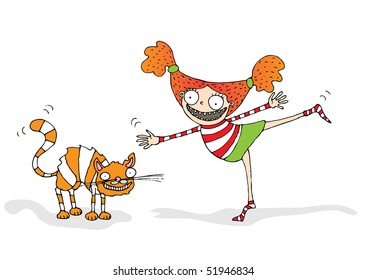 cute girl and cat 2