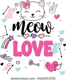 cute girl cat graphic tees design