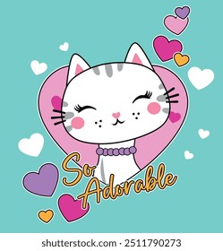 cute girl cat graphic tees design