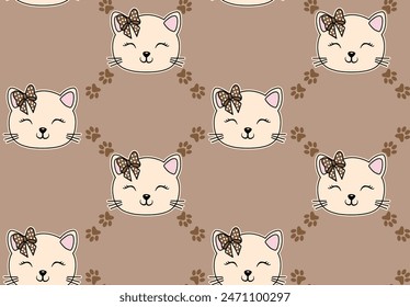 cute girl cat patterns design love