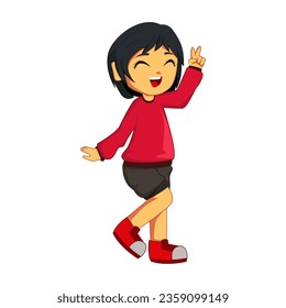 Cute Girl Character Design Illustration