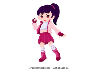 Cute Girl Character Design Illustration