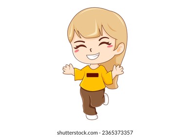 Cute Girl Character Design Illustration