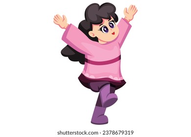 Cute Girl Character Design Illustration