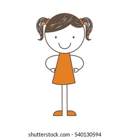 cute girl character icon vector illustration design
