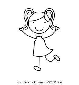 cute girl character icon vector illustration design