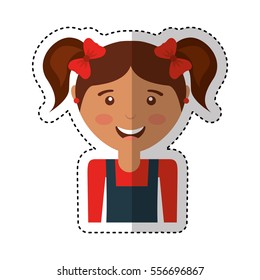 cute girl character icon vector illustration design