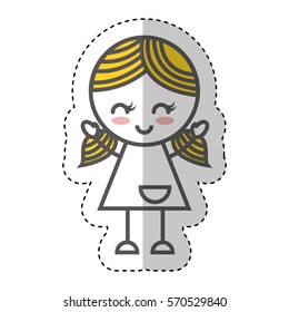 cute girl character icon vector illustration design