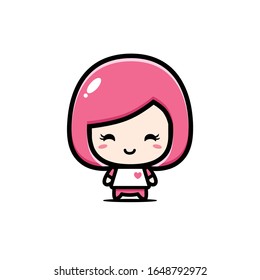 Cute girl character vector design