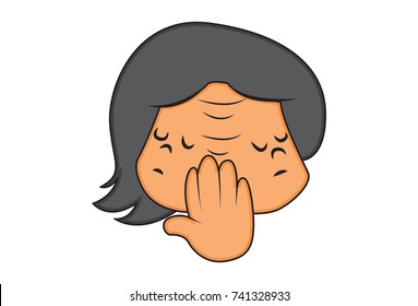 Cute Girl Character . Vector Illustration. Isolated on white background.