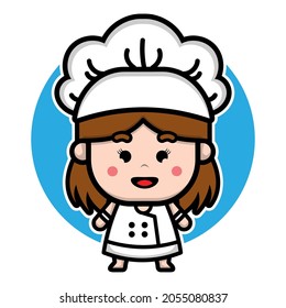 Cute girl chef character design